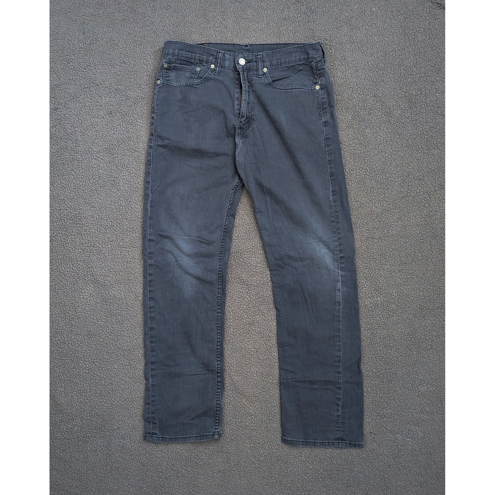 Levis 505 Regular Fit Mens Faded Black Straight Leg Denim Jeans W34 L32